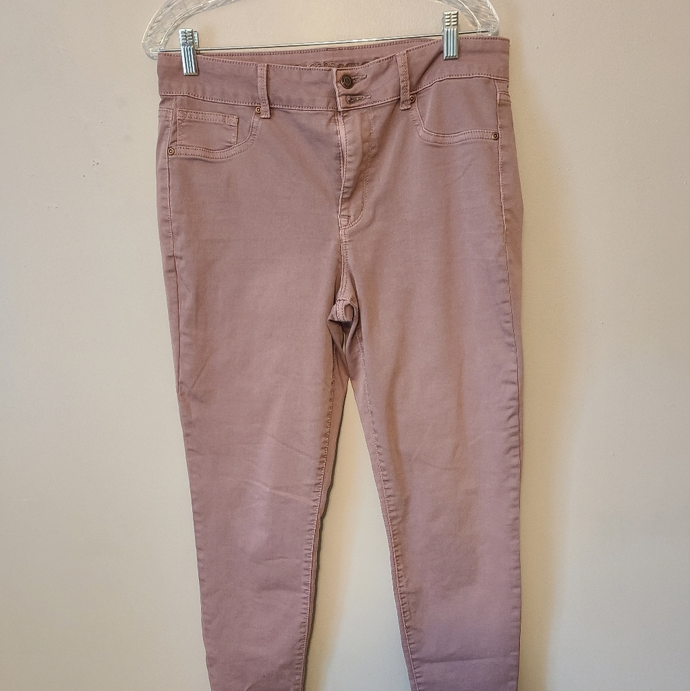 Maurices High-Rise Skinny Jeans in Mauve Pink